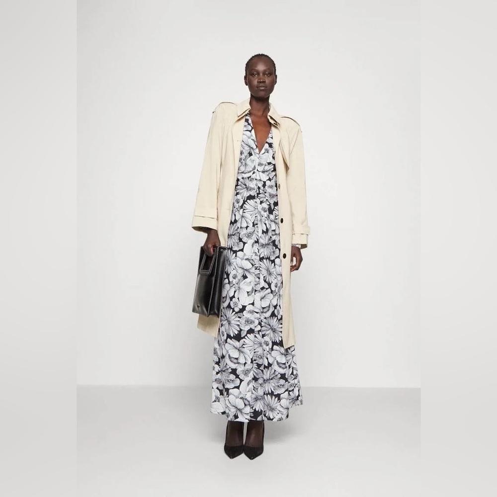 The Kooples $600 Romantic Garden Floral Silk Maxi Dress SIZE S